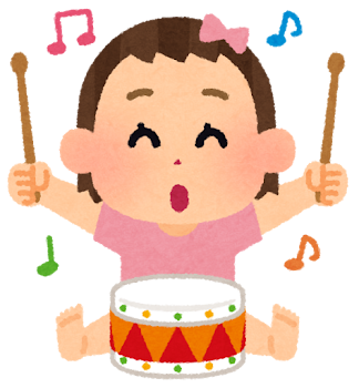 太鼓たたく